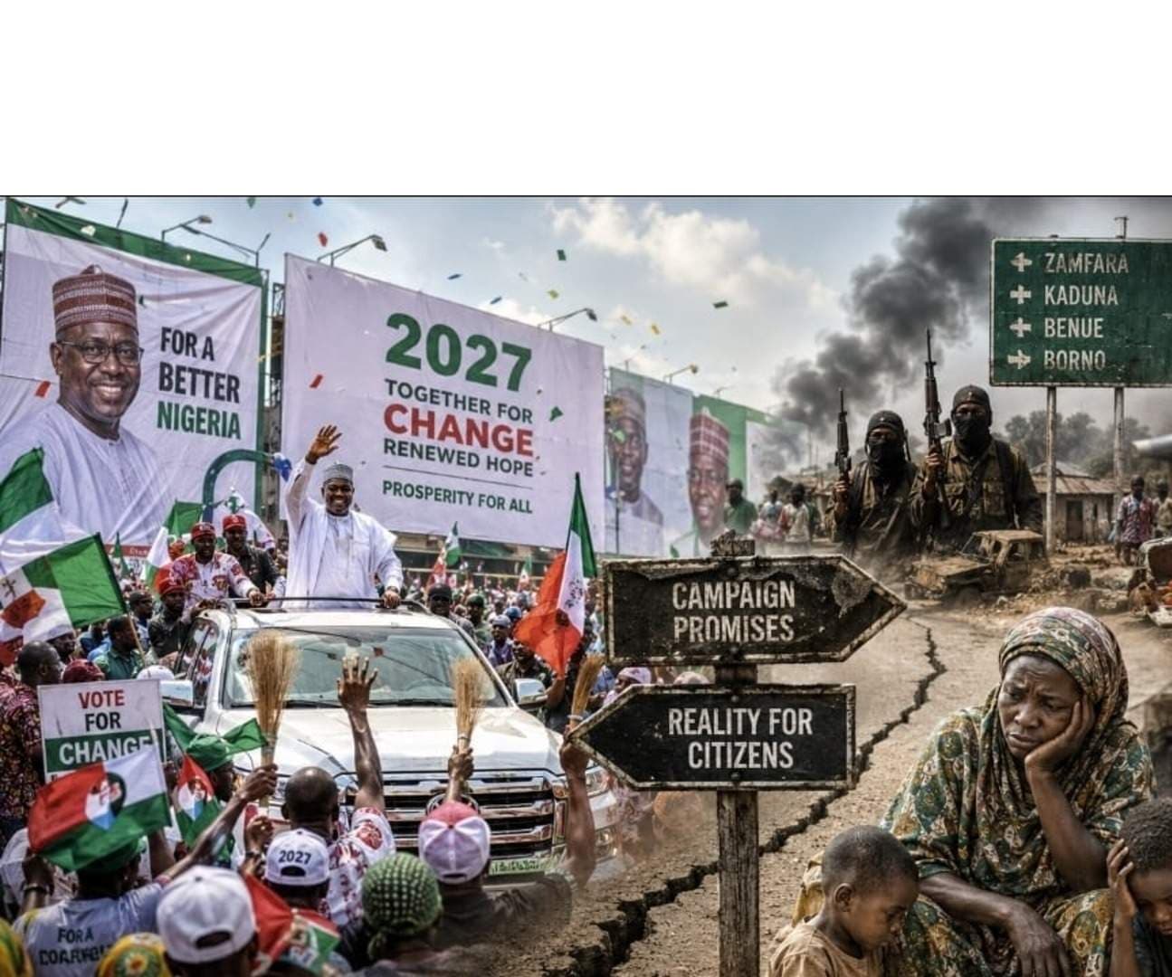 Campaigns Amid Failure: Politicians on the Hustings While Citizens Sink-By Fatima Muhammad Abubakar
