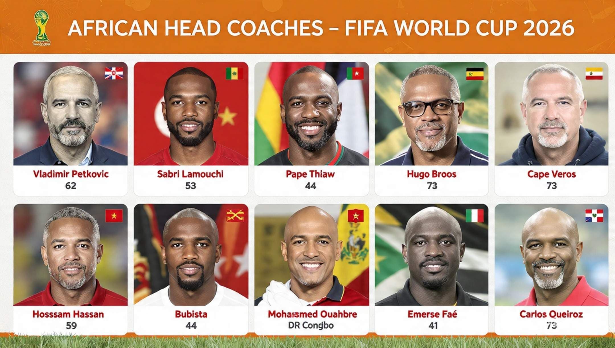 Meet Africa’s 10 Coaches for World Cup 2026
